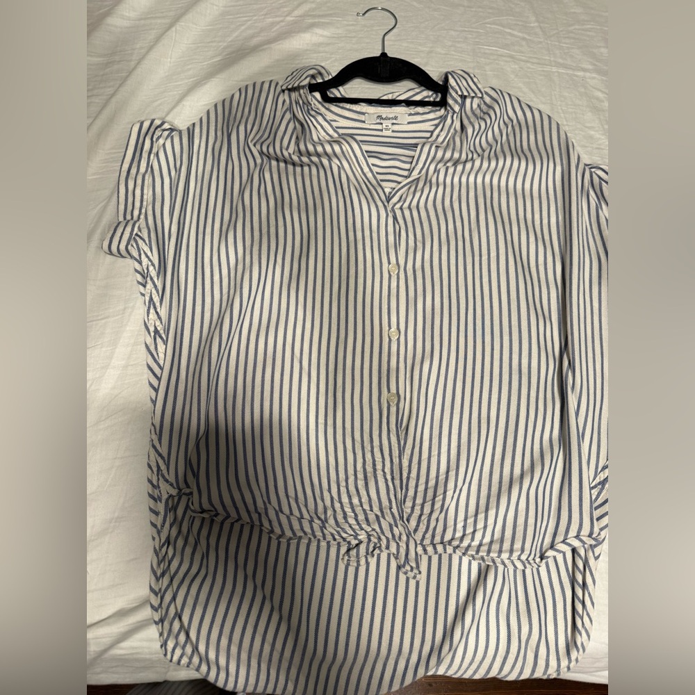 Striped Button-Up Blouse